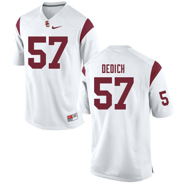 Men #57 Justin Dedich USC Trojans College Football Jerseys Sale-White